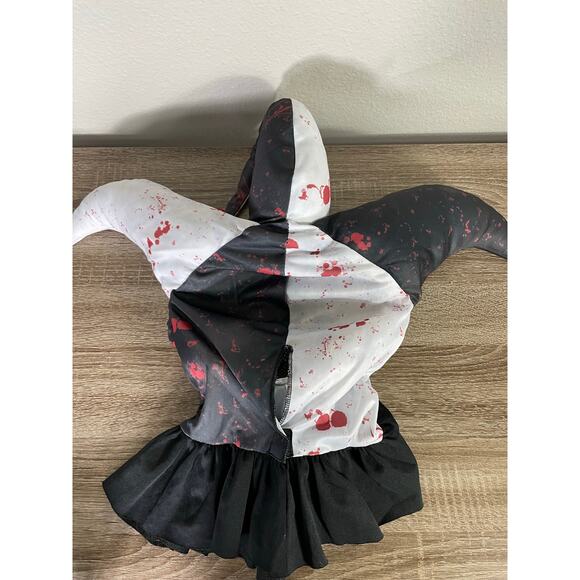 Adult Evil Jester Skull Mask Carnival OSFA Bloody Joker Halloween Costume Prop - Picture 10 of 10